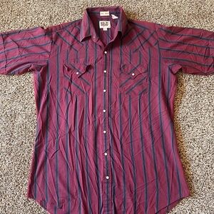 Men's ELY CATTLEMAN Maroon Striped Shirt